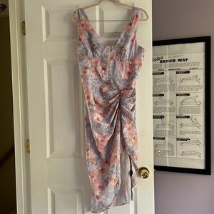 Cider illusion rushed floral dress SIZE XL